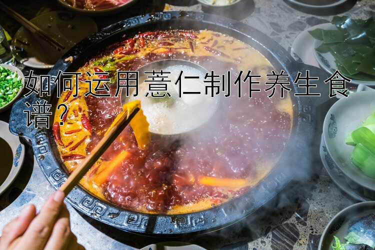 如何运用薏仁制作养生食谱？